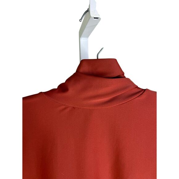 Heidi Merrick Izzy Rash Guard Women M Dark Orange Mock Neck Swim shirt - Picture 5 of 7